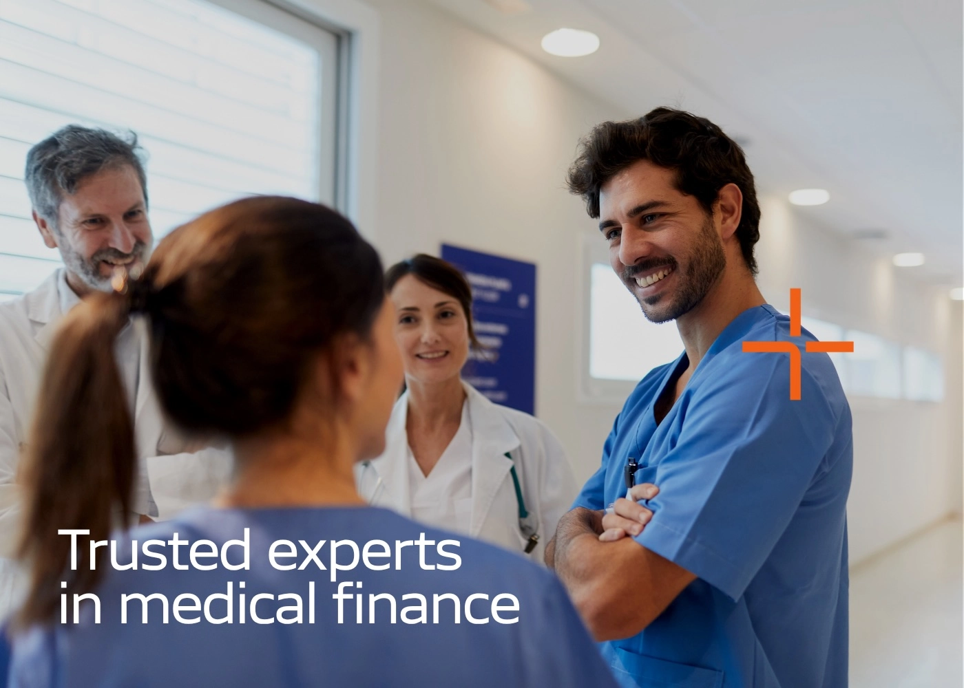 doctors chatting in a hospital hall